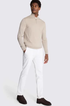 Camel Merino Zip-Neck Jumper