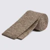 Cappuccino Melange Knitted Linen Tie
