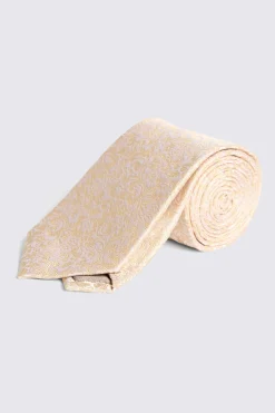 Champagne Floral Swirl Silk Tie