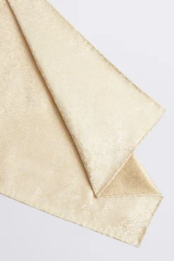 Champagne Floral Swirl Silk Pocket Square