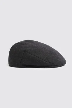 Charcoal Melton Flat Cap