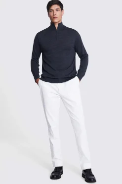 Charcoal Merino Zip-Neck Jumper