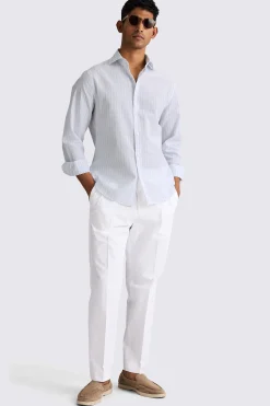 Cotton Linen Sky Bengal Stripe Shirt