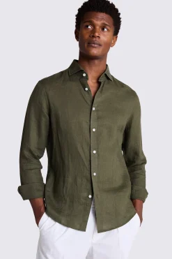 Dark Green Linen Shirt