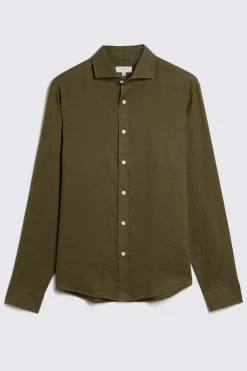 Dark Green Linen Shirt