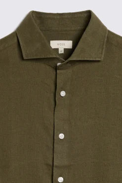 Dark Green Linen Shirt