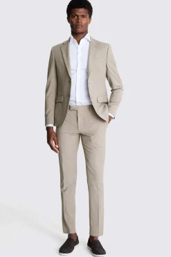 DKNY Slim Fit Taupe Performance Suit