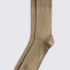 Dusky Green Ribbed Mercerised Socks