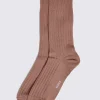 Dusty Pink Fine Ribbed Socks