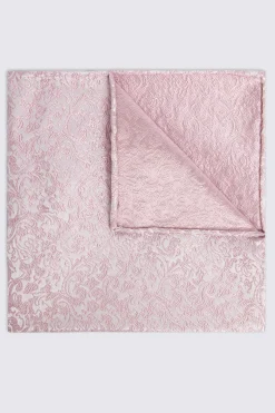 Dusty Pink Floral Swirl Silk Pocket Square