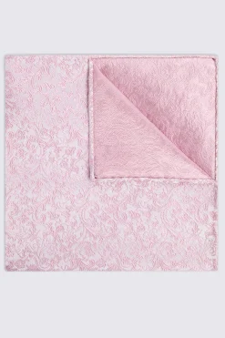 Dusty Pink Floral Swirl Silk Pocket Square