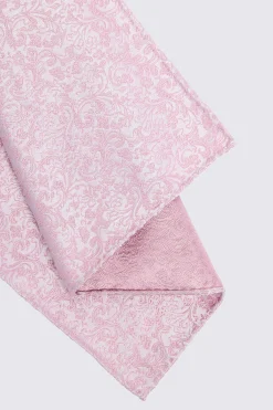 Dusty Pink Floral Swirl Silk Pocket Square