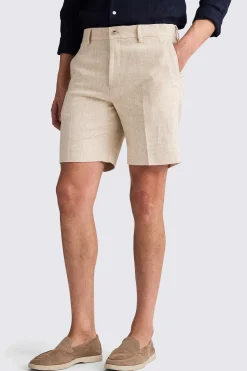 Ecru Herringbone Shorts