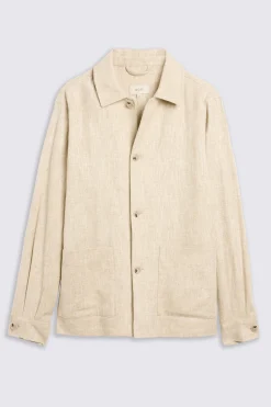 Ecru Herringbone Simplified Shacket