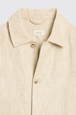 Ecru Herringbone Simplified Shacket
