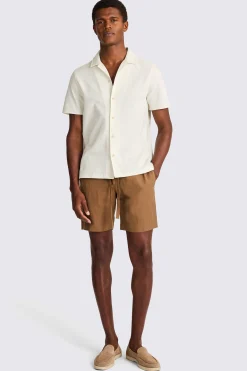 Ecru Knitted Cuban Collar Shirt