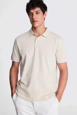 Ecru Pique Polo Shirt