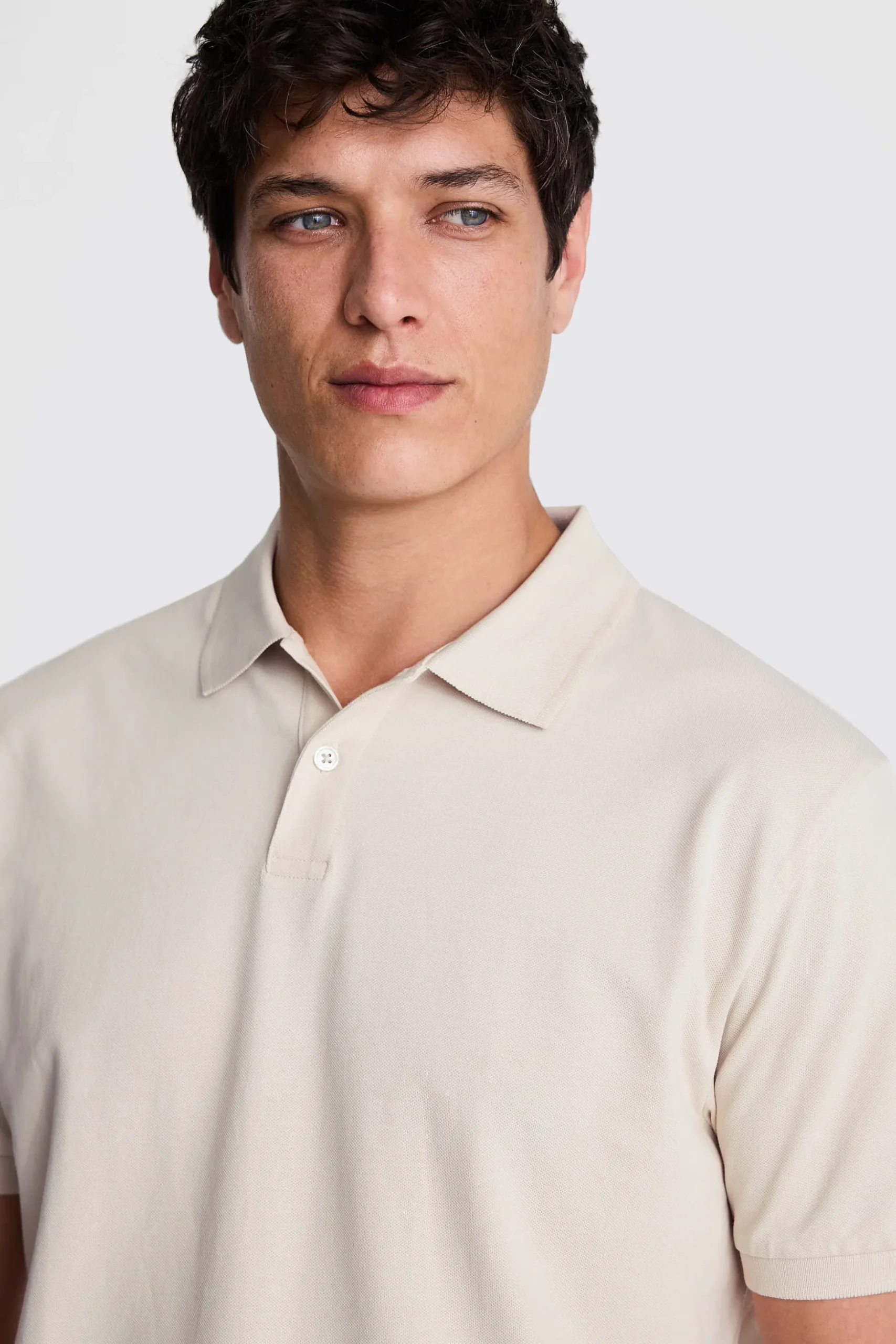 Ecru Pique Polo Shirt