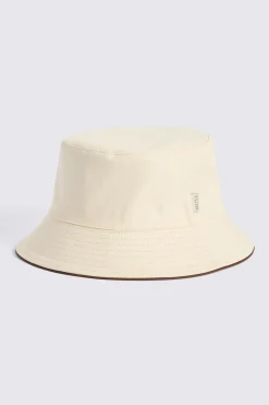 Ecru Reversible Cotton Twill Bucket Hat