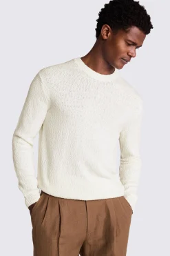 Ecru Slouchy Bouclé Crew Neck Jumper