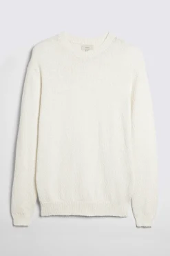 Ecru Slouchy Bouclé Crew Neck Jumper