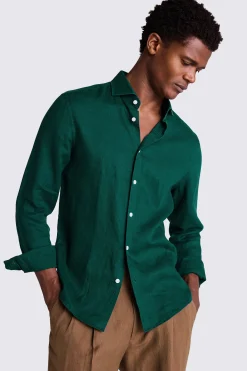 Emerald Green Linen Shirt