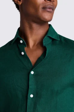 Emerald Green Linen Shirt