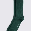 Emerald Green Ribbed Mercerised Socks