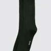 Forest Green Fine Ribbed Socks