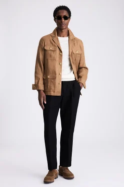 Gold Linen Safari Shacket
