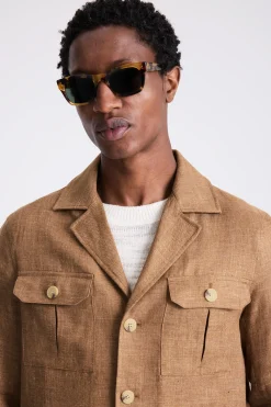 Gold Linen Safari Shacket