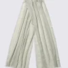 Grey Silk Blend Melange Scarf
