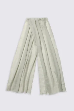 Grey Silk Blend Melange Scarf