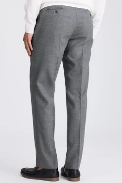 Grey Wool Pleated Trousers