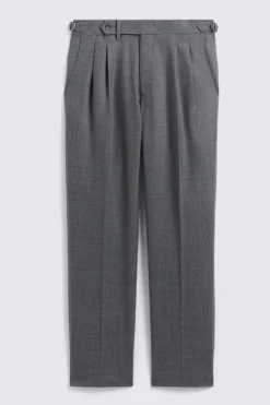Grey Wool Pleated Trousers