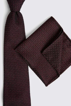 Italian Burgundy Grenadine Tie