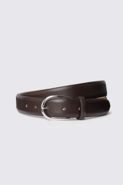 Italian Dark Brown Leather Belt