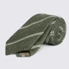 Italian Green Textured Stripe Tie