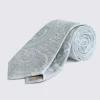 Italian Light Blue Large Paisley Tie