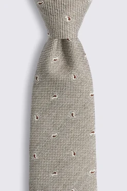 Italian Neutral Paisley Tie