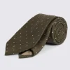 Italian Olive Textured Spot Tie