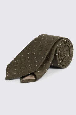 Italian Olive Textured Spot Tie