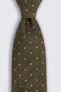 Italian Olive Textured Spot Tie