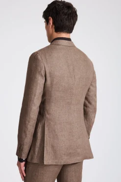 Italian Tailored Brown Twill Linen Suit