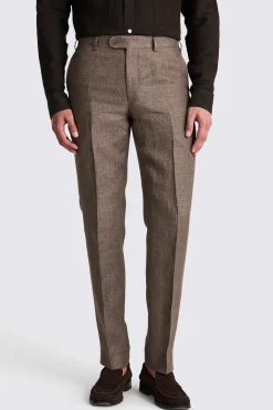 Italian Tailored Brown Twill Linen Suit