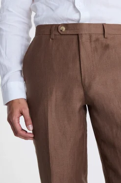 Italian Tailored Copper Herringbone Trousers