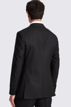 Italian Tailored Fit Black Twill Suit