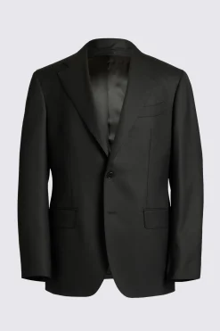 Italian Tailored Fit Black Twill Suit