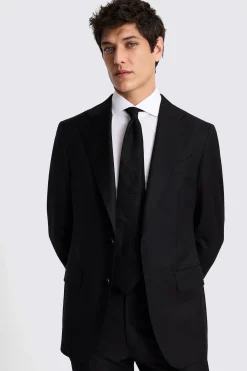 Italian Tailored Fit Black Twill Suit