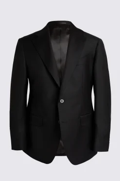 Italian Tailored Fit Black Twill Suit